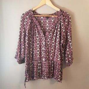 🌞 Forever 21 Women's Boho Southwest Flowy Top Blouse | Size Medium